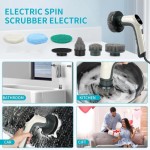 LEDスクリーン付き電動クリーナー、2段階スピードの多目的ポータブル床清掃機、すべての表面対応